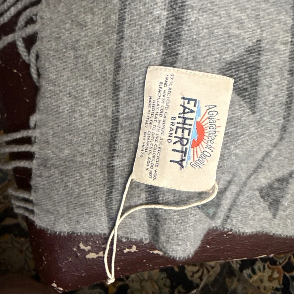 FAHERTY x Free People Bear Creek Jacquard Cashmere Throw Blanket NWT